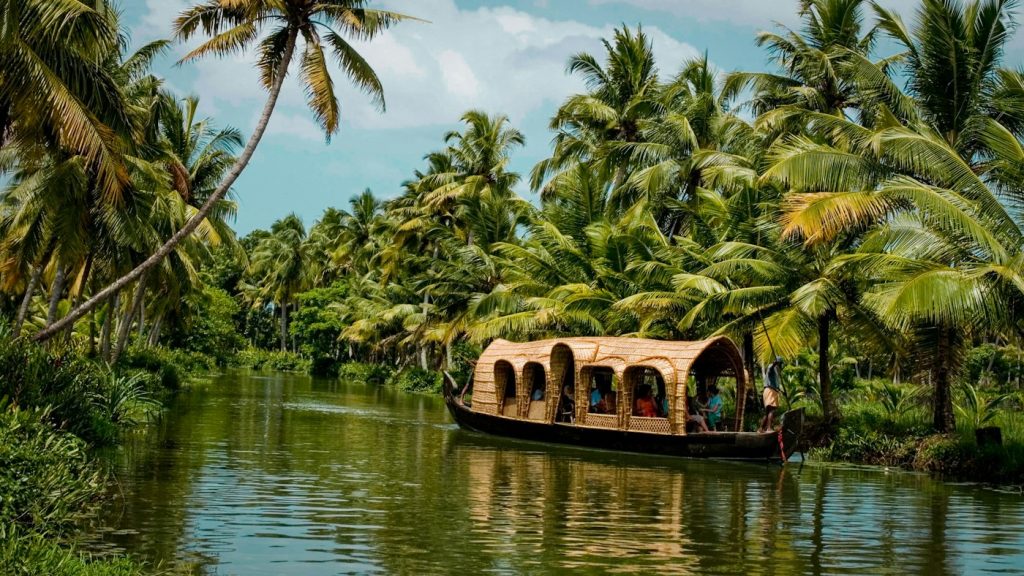 Kerala’s backwaters and green landscape